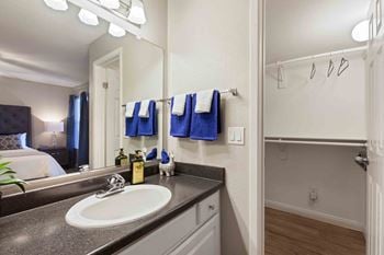Spacious walk-in closets